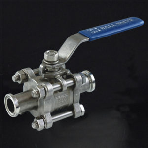 R412 3 Pieces Clamp End Ball Valve