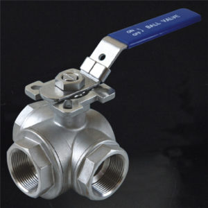 R424 2 Pieces THREE WAY BALL VALVE WITH DIRECT MOUNTING PAD (L type)